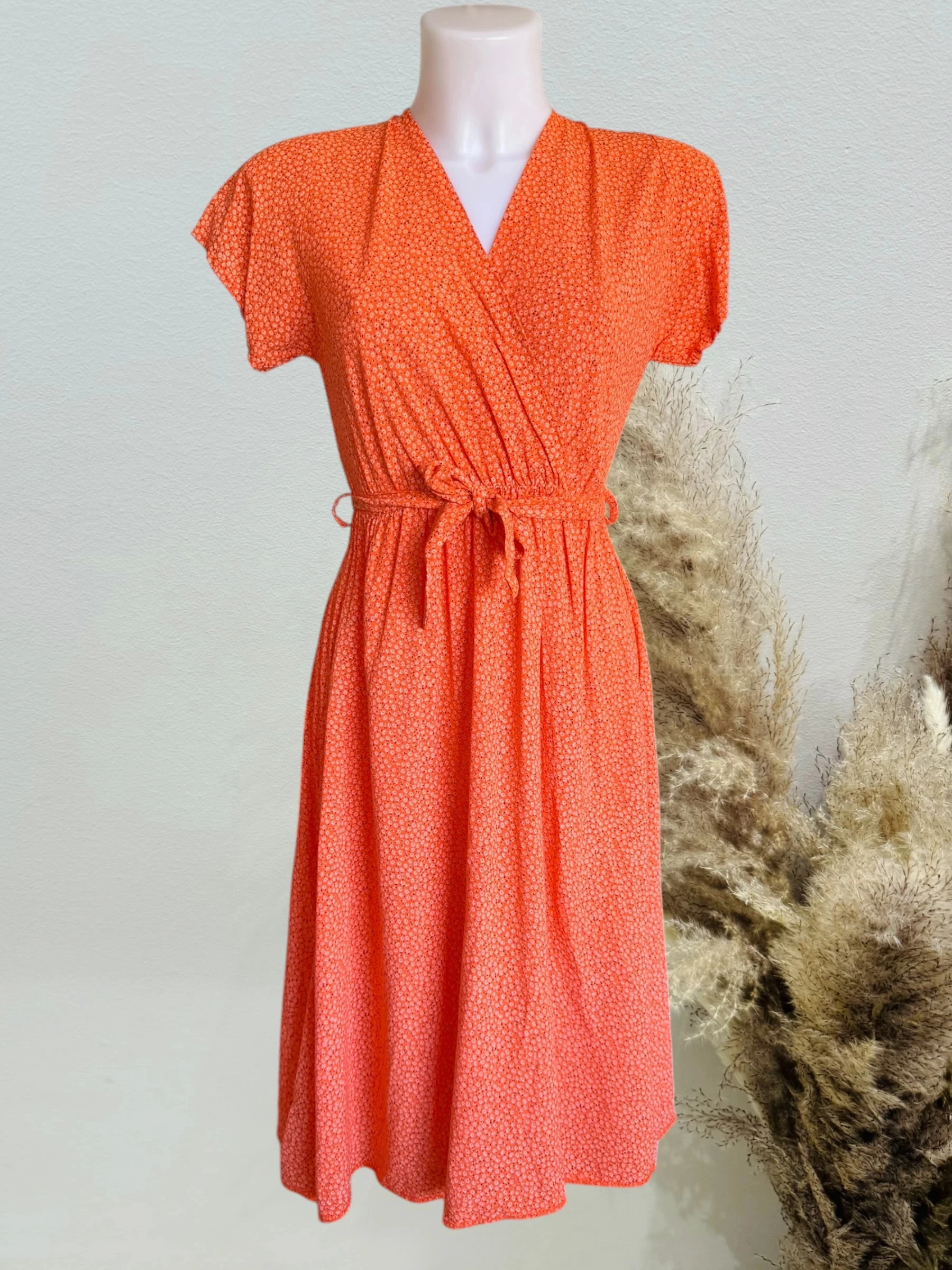 Jolie Robe femme midi orange